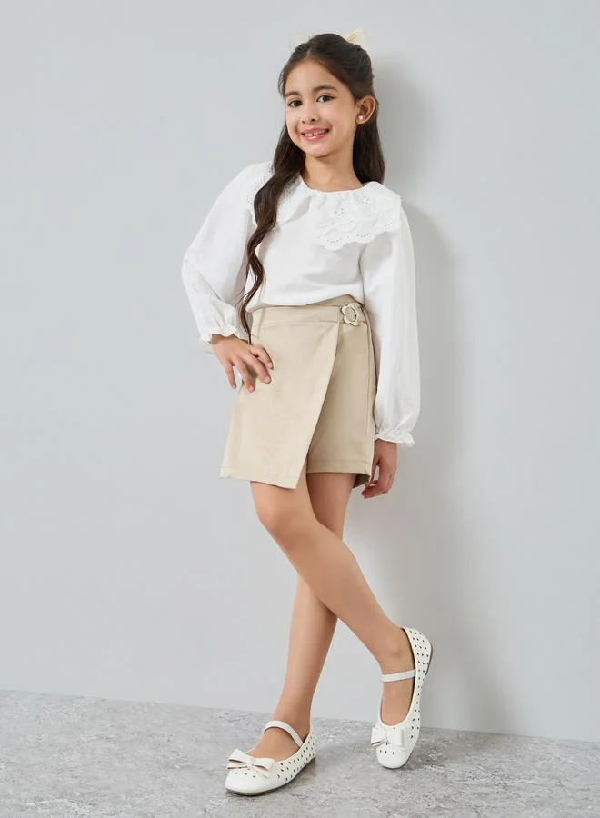 ستايلي تنورة شورت بنمط لف